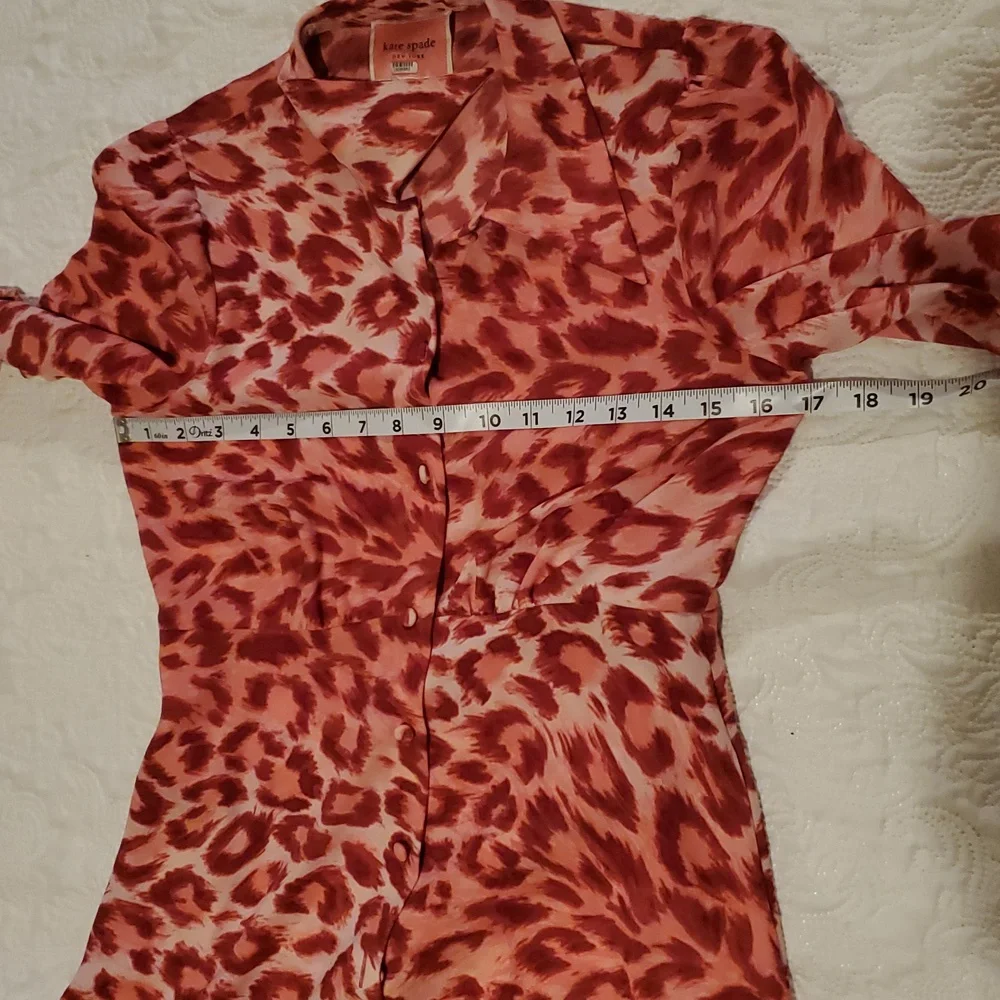 Kate Spade Panthera Red Animal Print Long Sleeve Dress